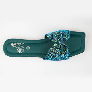 Shimmer Bow Slipper Black Neon By Anum Hassan