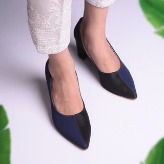 Two Hued Court Shoes Maroon and Black My Store