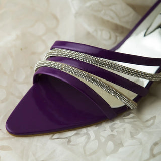 Crystal Strappy Sandals Purple My Store
