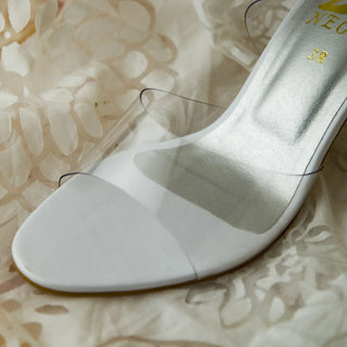 Vinyl Flare Heels White My Store