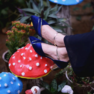 Velvet gold strip Blue My Store