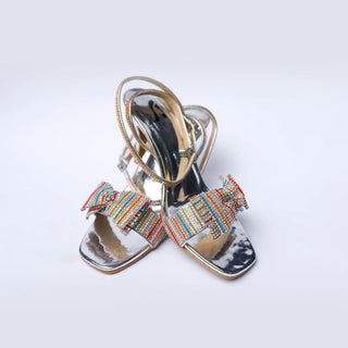 Bow Up Sandal Silver My Store