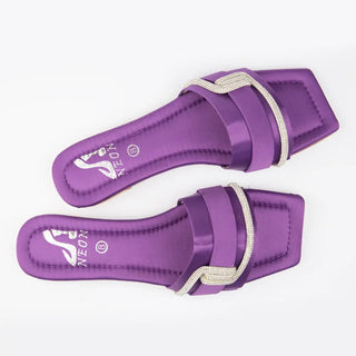 BAND SLIPPERS Purple Neon By Anum Hassan