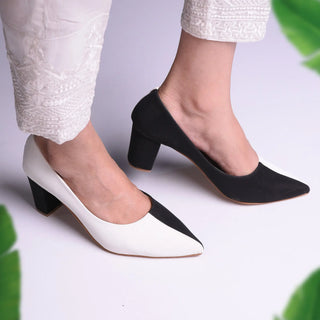 Two Hued Court Shoes Maroon and Black My Store