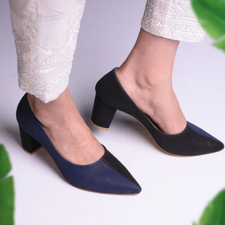 Two Hued Court Shoes Maroon and Black My Store