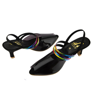 Rainbow Straps Pointed Toe Mules My Store