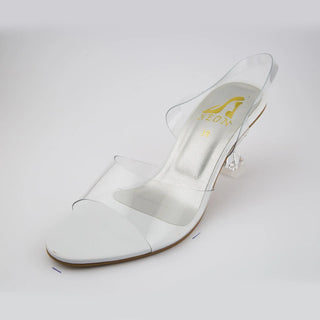Vinyl Flare Heels White My Store