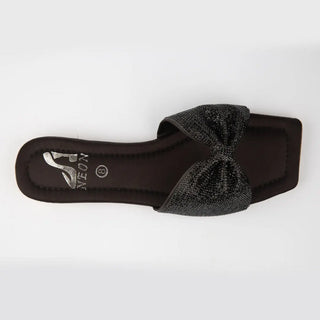 Shimmer Bow Slipper Black Neon By Anum Hassan