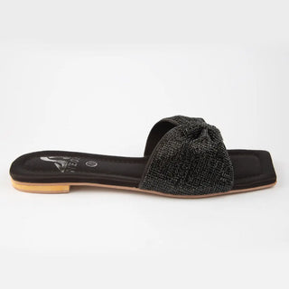Shimmer Bow Slipper Black Neon By Anum Hassan