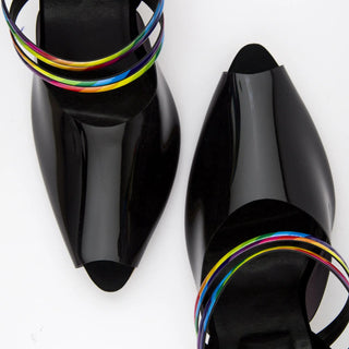 Rainbow Straps Pointed Toe Mules My Store