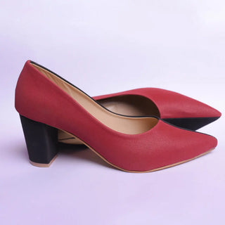 Two Hued Court Shoes Maroon and Black My Store