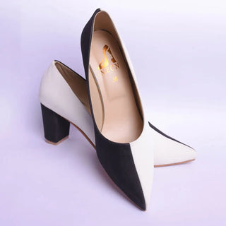 Two Hued Court Shoes Maroon and Black My Store