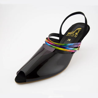 Rainbow Straps Pointed Toe Mules My Store