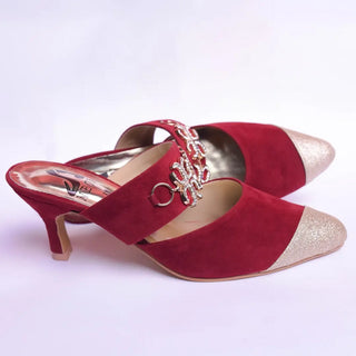 Clasp Velvet Sandles Red My Store