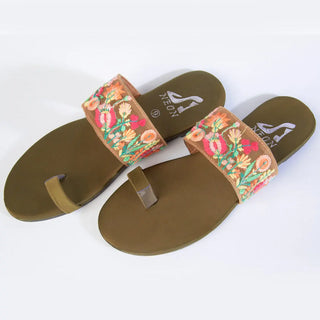 Broad Lace Slippers Green My Store