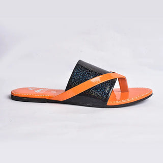 Flat Flip Flop With Crystal Slides Neon By Anum Hassan