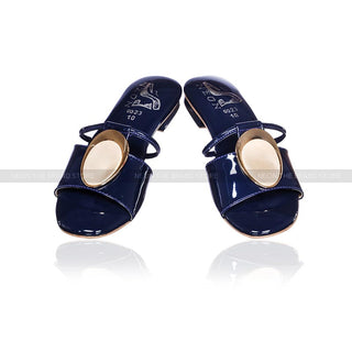 Circle Pattern Slippers Blue