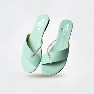 Cross Strap Toe Sea Green My Store