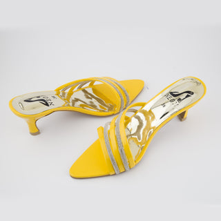 Crystal Strappy Sandals Yellow