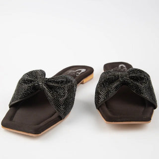 Shimmer Bow Slipper Black Neon By Anum Hassan