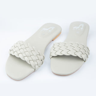 Braided Slippers Lite Gray Neon By Anum Hassan