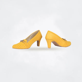 Croc Embossed Pumps Yellow My Store