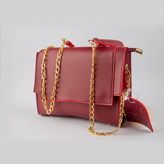 Cross Chain Bag-MAROON