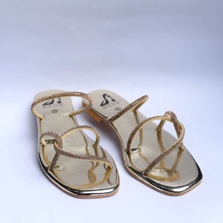 Cross Band Flats Golden My Store