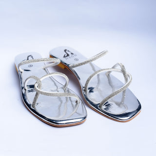 Cross Band Flats Silver