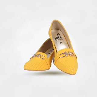 Croc Embossed Pumps Yellow My Store