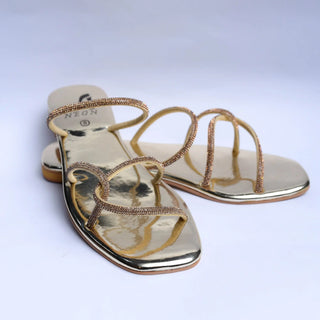 Cross Band Flats Golden My Store