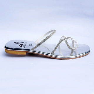 Cross Band Flats Silver My Store