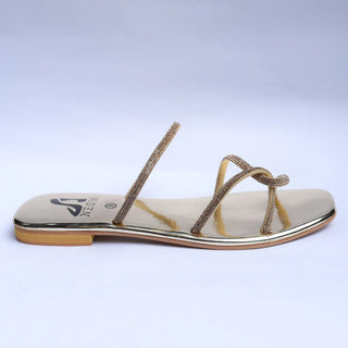 Cross Band Flats Golden My Store