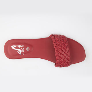 Braided Slippers Maroon