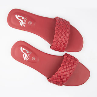 Braided Slippers Maroon