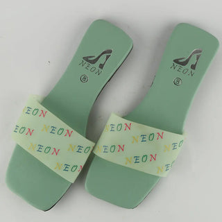 Neon Signature Slipper Sea Green Neon By Anum Hassan