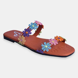 Floral Lace Slippers Orange My Store