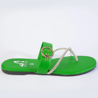 Buckle Up Slipper Green Neon By Anum Hassan