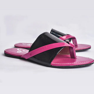 Flat Flip Flop With Crystal Slides Neon By Anum Hassan