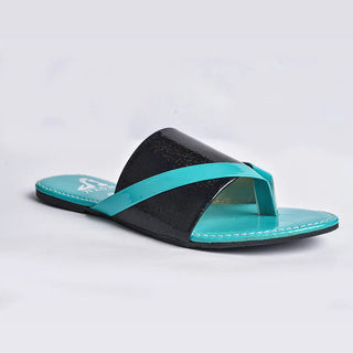 Flat Flip Flop With Crystal Slides Neon By Anum Hassan