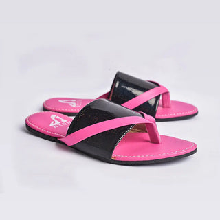 Flat Flip Flop With Crystal Slides Neon By Anum Hassan